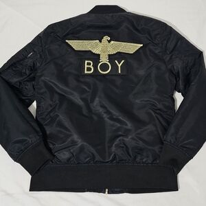 BOY London Reversible Bomber Jacket Black Gold Eagle Streetwear MA-1